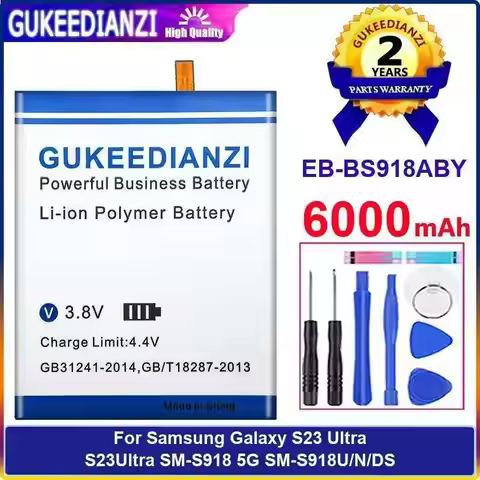 Safe Mobile Phone Battery EB-BS918ABY 6000Mah For Samsung Galaxy S23 Ultra S23ultra SM-S918 5G SM-S9