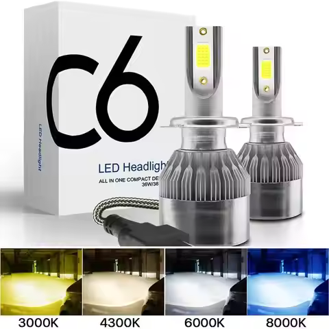 2x C6 led Car Headlight H7 LED H4 Bulb H8 H1 H3 H11 HB3 9005 HB4 9006 9007 881 880 H13 9012 HIR2 Fog