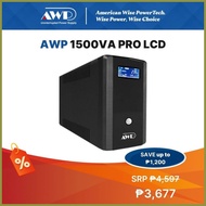 ✆ ◇ ☇◑ AWP Aide Pro LCD 900W-1500VA UPS with AVR Uninterruptible Power Supply (6 Sockets)