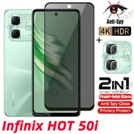 Infinix 50i ร้อน2024แก้วแบบเทมเปอร์กันส่วนตัวฟิล์มกันรอยป้องกันเต็มพื้นที่ของหน้าจอป้องกันการสอดแนมฟ