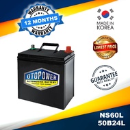 Bateri Kereta (KOREA) NS60L MAINTENANCE FREE BATTERY - 50B24L (Made in Korea) Car Battery For NISSAN Almera, Grand Livina, Latio, Livina, X-Gear, Wish, Odyssey RB1, RB2
