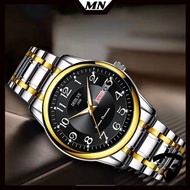 PC2 MN⚡Swiss Watch Steel Watch Men's Dual Calendar Middle-Aged and Elderly Watch Business Luminous W
