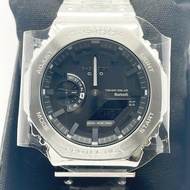 卡西歐 G-SHOCK 全金屬 2100 系列 GMB2100D1AJF 男士手錶，黑色/銀色