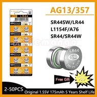 NEW 2-50pcs LR44 AG13 175mAh Button Cell Battery 1.5V 357 SR44 LR1154 Button Batteries For Watch Cal