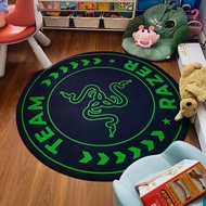 Karpet Velvet Team Razer Gaming Aape Round Carpet Hiasan Bilik Permainan Alas Kaki Bulat Gaming Area