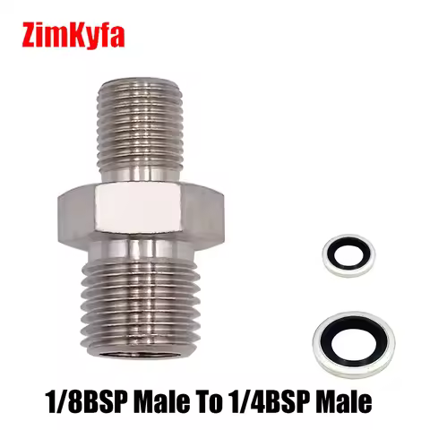 Stainless Steel Pipe Fitting，Hex Nipple, Connect G 1/8BSP Male Thread to 1/4BSP Male Pipe