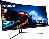 Nixeus EDG 34” Ultrawide 3440 x 1440 AMD Radeon FreeSync Certified 144Hz 1500R Curved Gaming Monitor with Tilt Only Stand (NX-EDG34S)