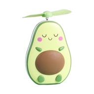Portable Avocado Shape Handheld Mini Air Cooler Fan with Fill Light Mirror USB Rechargeable Small Personal Cooling Tools