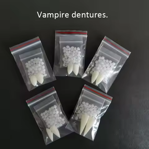 halloween party Fangs Decoration DIY Halloween Resin vampire teeth Props Horror 5g glue friends gift