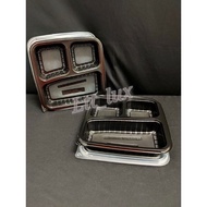 3 Compartment Lunch Box (50pcs±) TF-SQ3C / Disposable PP Lunch Box / Kotak Nasi