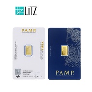 Hot☾☫[1 gram] LITZ PAMP Suisse Gold Bar - Lady Fortuna (999.9) PG012