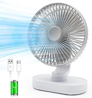 Wireless Rotatable Table Four gear Fan Personal Desk Mini Fan Computer Laptop Cooler Cooling USB Oscillating Fan for Office Home Dorm Christmas Gift