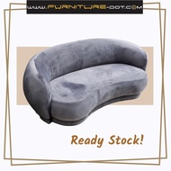 Lambswool Sofa / Modern 3 Seater Sofa / Velvet Curved Sofa - FRM6289C