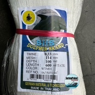 033MM X 114MM (4.1/2") X 100MD X 600ML Jaring Pukat Ikan / Mata Lintang / Isi Kosong / Warna Putih /