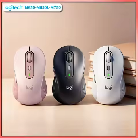 Logitech M650/M650L Ergonomic Mouse - Silent Clicks, Recycled Plastic Components, Dual Connectivity,