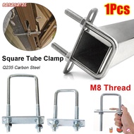 BANANA1Z6 1Pcs M8 Square Tube Clamp, With Baffle Screws Pipe U-clamp,  Galvanized Q235 Carbon Steel 