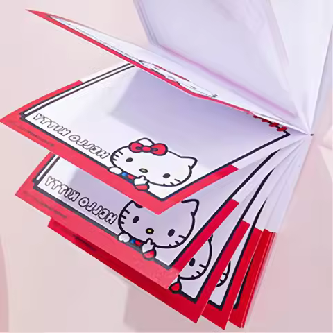 Kawaii Hello Kitty Memo Pad Sticky Cute Notes Stationery Label Notepad Planner Sticker Post School S