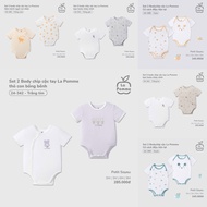La Pomme Set 2 bodysuit short sleeve petit material size 0m/3m/6m/9m