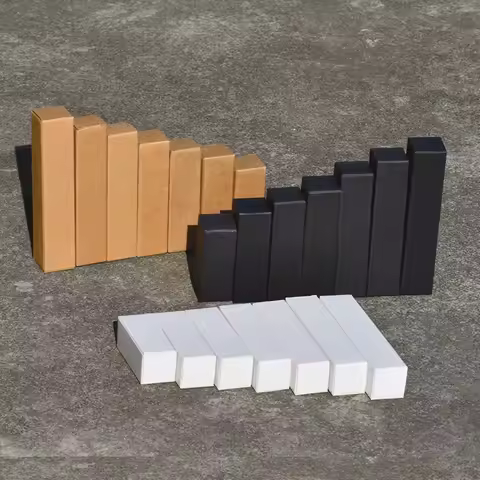 Height 5.5-15.5cm Kraft Paper Box for Lipstick Perfume Sample Gift Package, 2x2cm 2.5x2.5cm Black Wh