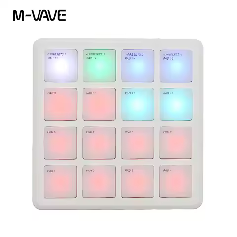 M-VAVE SK-16 SMC-PAD Pocket Pad Portable Wireless MIDI Controller 16 Pads Suitable Percussion Keyboa