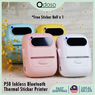 Odoso P50 Inkless Bluetooth Thermal Sticker Printer Label Maker Waterproof Sticker
