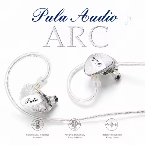 PULA ARC Wired Earbud IEM with 1DD 10mm PET Dynamic Driver, Hi-Fi Earphones Featuring 3.5mm/Type-C, 