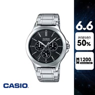 CASIO นาฬิกาข้อมือ CASIO รุ่น MTP-V300D-1AUDF วัสดุสายสเตนเลสสตีล สีดำ
