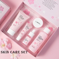 Gift Box Cherry Blossom Sakura Skin Care Set Eye Cream Serum Facial Cleanser Toner Lotion Facial Cre