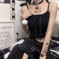 [SG S] Sexy y2k Street style Shoelace Corset Lace Up Spag Knit Tank Top