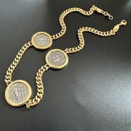 Meoya Original Heavy Industry Cuban Chain Thick Chain Mizusawa Goddess Ancient Coin Necklace Sweater