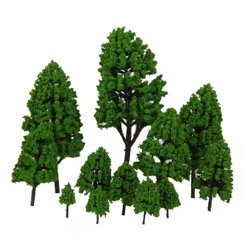 12 Mixed Model Poplar Trees Train Park Railway Scenery Layout O Scale 3-16cm