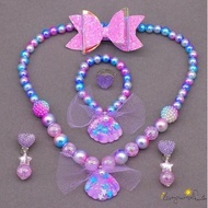 B930G-Pearl Necklace for kids girls Jewelry Bracelet Set|Children´s Pearl Necklace Little Girl Princ