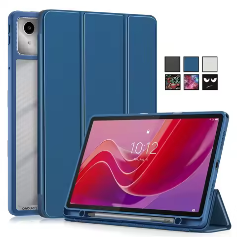For Lenovo Tab M11 TB331FC TB330FU Case with Pen Holder Folding Stand Acrylic Back Cover for Xiaoxin