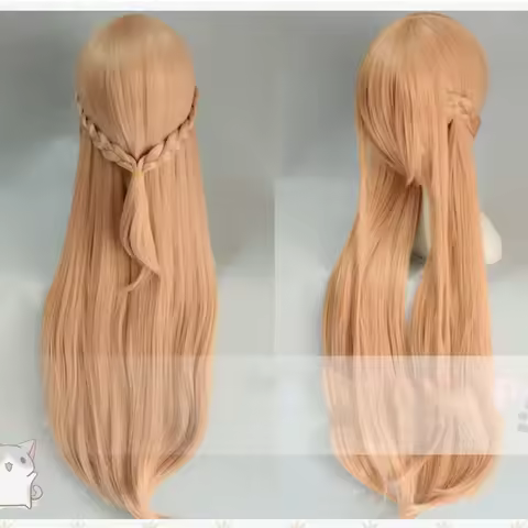 Sword Art Online Yuuki Asuna Long wig Cosplay Costume SAO Yuki Asuna Women Synthetic Hair Halloween 