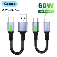 Elough 25cm/50cm Short Cable USB Type C To Type C Cable Fast Charging Cable For Xiaomi Samsung Power