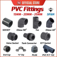 🥗15MM/ 20MM/ 25MM / PVC Fittings - Socket/Elbow/Tee - P/T Socket Elbow/Valve Socket/Plug/End Cap/Tank Connector/U Clip 7