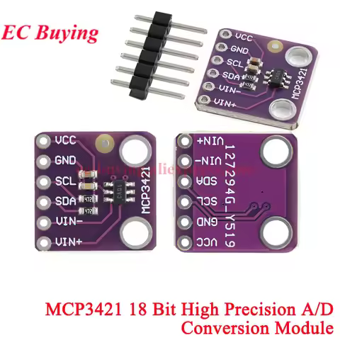 1Pc-10Pcs MCP3421 I2C Delta-sigma ADC Evaluation Module Board For PICkit Serial Analyzer 18 Bit A/D 