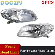 ☞2PCS Left and Right Car Front Bumper Driving Headlights Halogen Head Lamp For Toyota Vios 2003 ღ๑