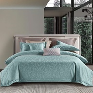 Sprei &amp; Bedcover Set Jacquard Cotton TC300 Turquoise