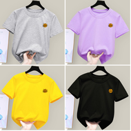 Toddler Silky Short Sleeve T-shirt Unisex Kids Tshirts Tshirt Kolar Budak Lelaki Anime Clothes