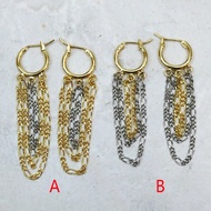 226 10 Pairs long tassel earrings 18k gold plated Chain Metal link chain tassel earring Jewelr 6lk
