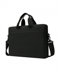 14/15.6 吋筆記型電腦包,簡單耐用商務手提包,適合旅行和日常通勤,便攜式收納包,黑色