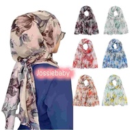 180cmx90cm tudung Fashion Cotton Shawl Murah Simple Voile Scarf Corak Muslim Hijab