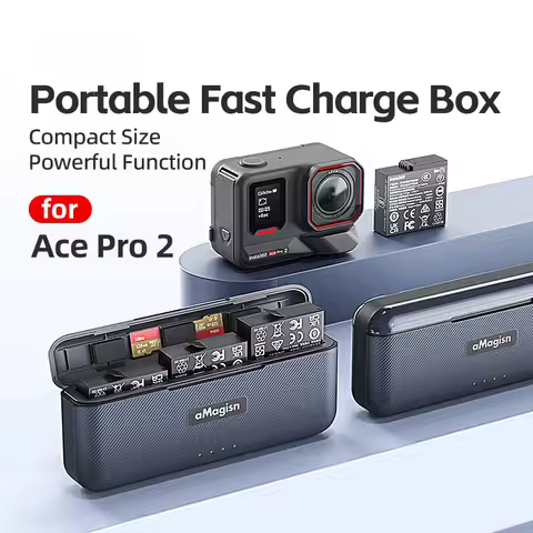 For Insta360 Ace Pro 2 Battery Charger Fast Charging Case Charge Hub Portable For Insta360 Ace Pro 2
