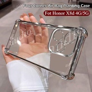 HONOR X8d 4G 5G Four Corner Plating Anti Drop Transparent Phone Case For Honor X8d X8D HonorX8d 4G 5