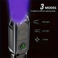 1pc Black Light UV Flashlight, UV395NM, Rechargeable Bright ABS Portable Ultraviolet Torch, 3 Modes