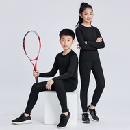 Autumn Boys and Girls Children's Sports Suit Outdoor Sports Quick Dry Tennis Basketball Thermal Underwear Rashguard for Children