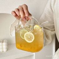 Taiwan Glass Handbag Summer Fruit Tea Cup Transparent Creative Funny High-Value Slightly Drunk Juice