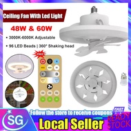 [⭐SG Seller]Ceiling Fan With Light E27 Mini Ceiling Light With Fan LED Light - 360° Rotation Kitchen Exhaust Toilet Fan