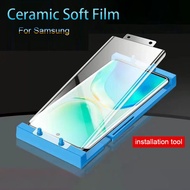Ceramic Soft Film For Samsung S23 S22 S21 S20 Ultra S24 For Samsung S8 S9 S10 Plus Galaxy Note 20 10 9 8 With Tool Full Coverage Screen Protector Film Not Glass